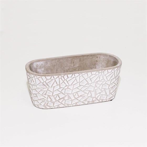 Cement posuda mosaic 20x9,5cm h8cm siva/bijela