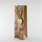 Vrećica 12x9cm h36cm deblji papir boca Wine/natur