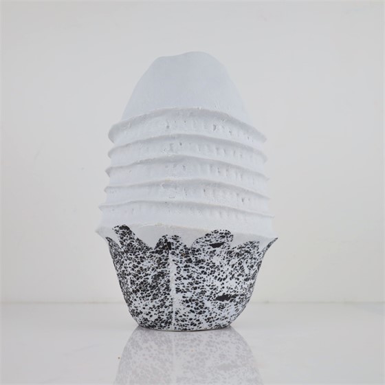 Vaza keramička h39cm d26,5cm siva/crna
