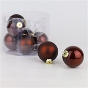 Staklene kuglice 8cm/8kom - t.smeđa S/M