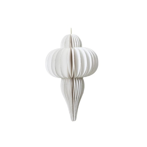 Ukras papirni finial 12xh20cm bijela
