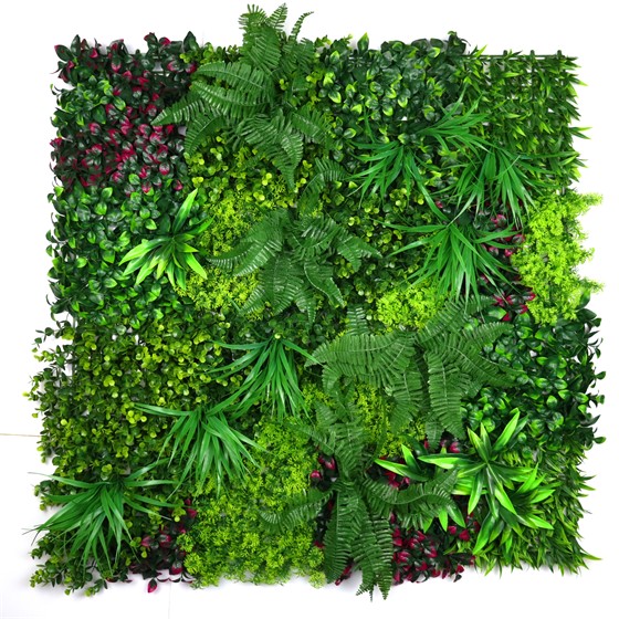 Dekorativna ploča umjetno zelenilo 100x100cm UV zelena/ljubičasta