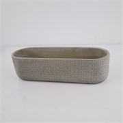 Cement posuda oval 38x13xh11cm siva
