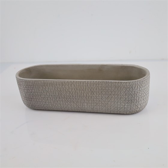 Cement posuda oval 38x13xh11cm siva