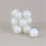 Staklene kuglice 6cm/12kom - bijela iris