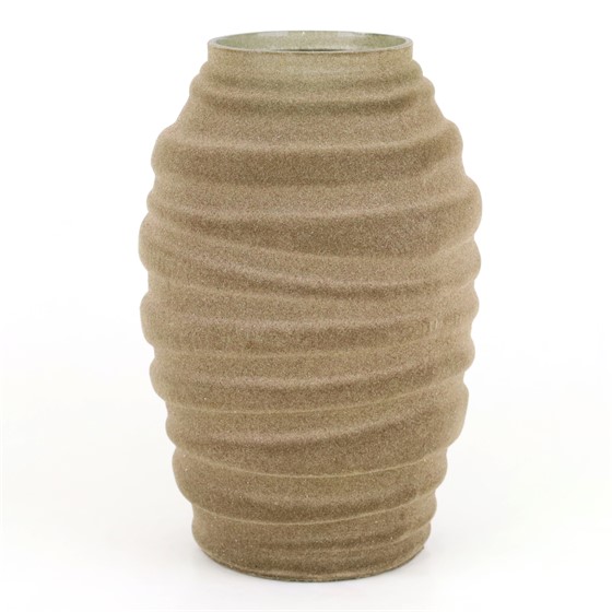 Staklo vaza velvet h35cm d23cm siva