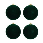 Plastične kuglice 10cm/4kom flok- t.zelena