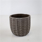 Cement posuda okrugla 11xh10cm smeđa