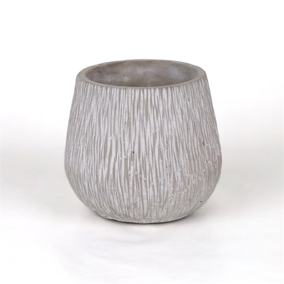 Cement posuda okrugla d12,5xh12cm siva/bijela