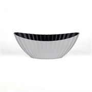 Posuda plastika lađa rebrasta 28x11,5xh11cm srebrna