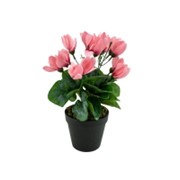 Umjetna ciklama u loncu 38cm/28 listova - roza