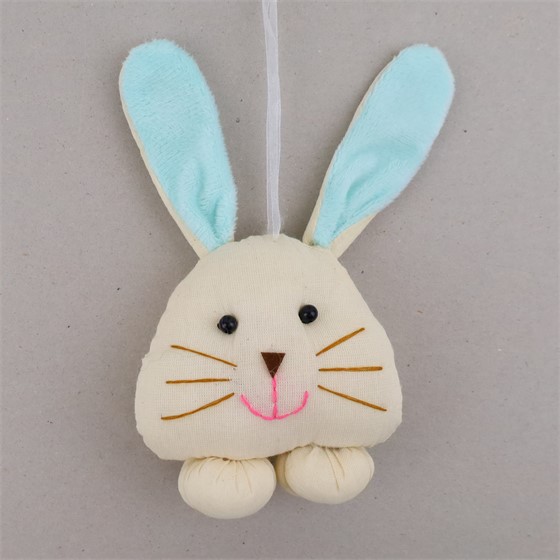 Zec viseća dekoracija 9x4xh16cm bijela/sv.plava