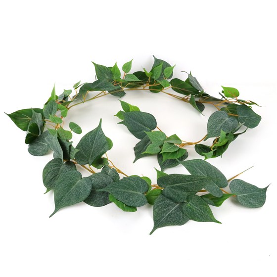 Puzavac girlanda srcoliki bršljan 190cm zaprašeni zelena