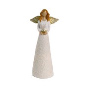 Anđeo, figura poly 7,5x4,5cm h19cm krem/zlatna