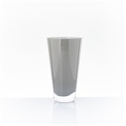 Staklo vaza konus h25d14cm opal siva