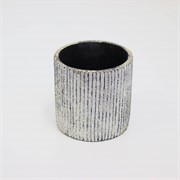 Cement posuda rebrasta d12xh12cm bijela/zlatna