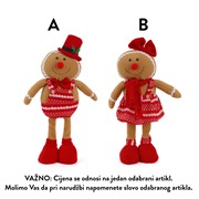 Gingerbread 45cm 2ass crvena/smeđa