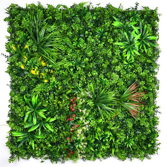 Dekorativna ploča umjetno zelenilo 100x100cm UV zelena/smeđa/bijela