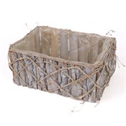 Košara četvrtasta kora/pruće 31x23x13cm bijeljena L