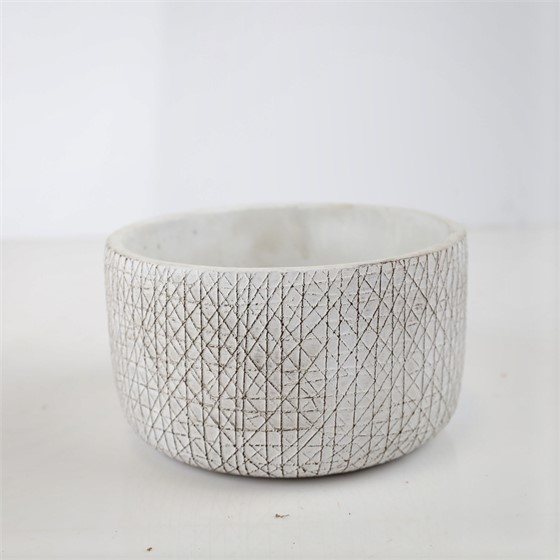 Cement posuda okrugla 17xh10cm bijela