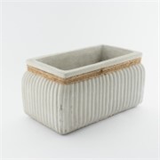 Cement posuda rebrasta sa špagom  25,5x13x13cm