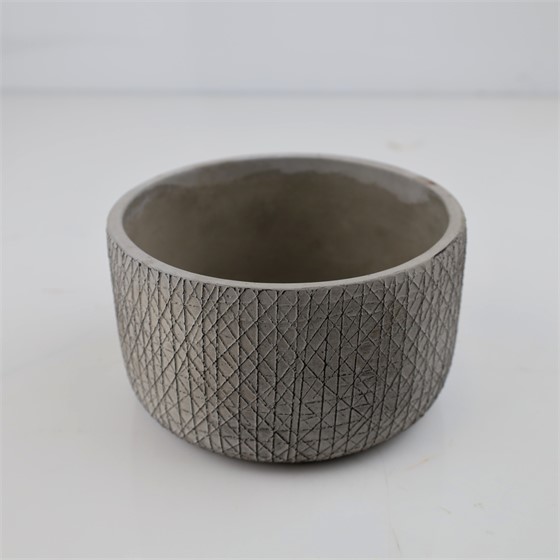 Cement posuda okrugla 17xh10cm siva