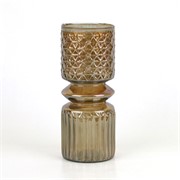 Staklo vaza diamond&lines h25cm d10,5cm sjaj smeđa