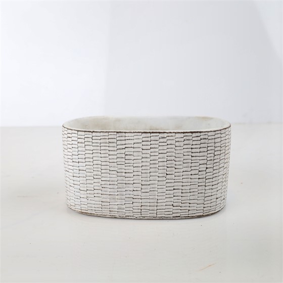 Cement posuda oval 20x11xh10cm bijela