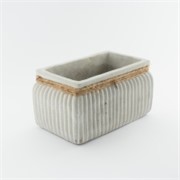 Cement posuda rebrasta sa špagom  20x12x11,5cm