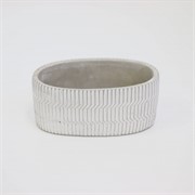 Cement posuda oval 19x10cm h9,5cm siva/bijela
