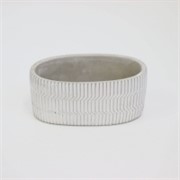 Cement posuda oval 19x10cm h9,5cm siva/bijela