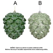 Ukras za bor šišarka frost h14cm d12cm 2ass zelena/perla sv.zelena