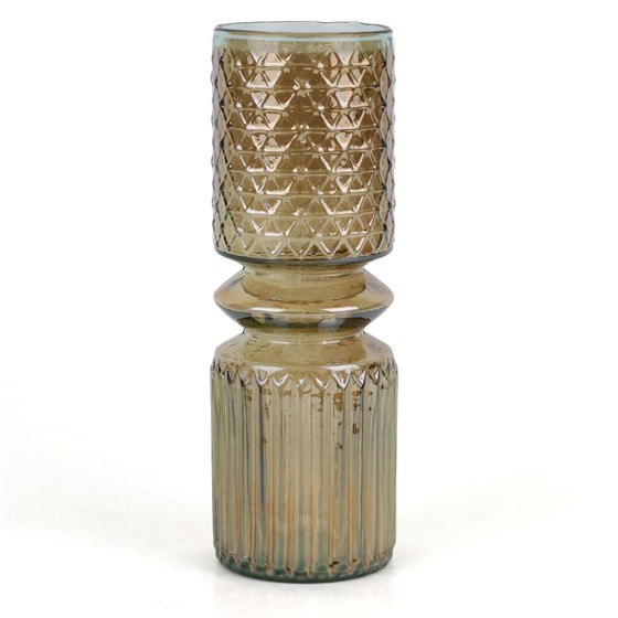 Staklo vaza diamond&lines h31cm d10,5cm sjaj smeđa