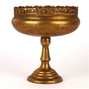 Metalna posuda na nogu d18,5cm h21,5cm zlatna