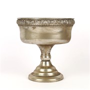 Metalna posuda na nogu d23,5cm h25cm srebrna