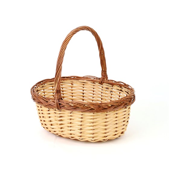 Košara oval 36x29/h16cm bijeljena/natur