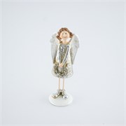 Anđelica s vijencem 6,5x5cm h17,5cm srebrna/zlatna