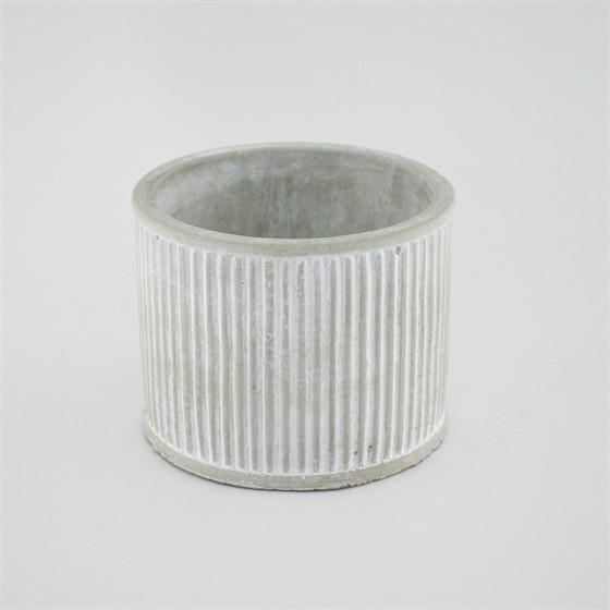 Cement posuda okrugla d14xh11cm rebrasta