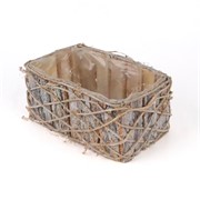 Košara četvrtasta kora/pruće 25x16x11cm bijeljena M