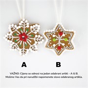 Ukras za bor pahulja/zvijezda 12cm 2ass