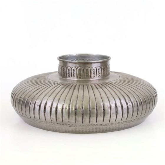 Vaza metalna h20cm d41cm antik srebrna