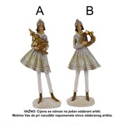Figura djevojka u kaputu h23cm 8,5x5,5cm 2ass bijela/krem/glitter