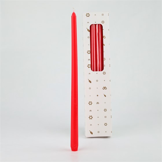 Svijeća konus x8kom d2,1 h38cm - crvena
