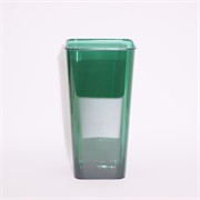 Vaza plastična četvrtasta d16xh30cm t.zelena