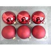 Staklene kuglice crvene 8cm - 6kom