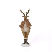 Jelen sa šalom poliester h25cm 6x6,5cm smeđa/bež