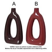 Keramička vaza h32x18,7cm 2ass burgundy/wine