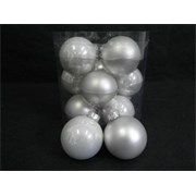 Staklene kuglice 6cm/12kom - bijela S/M