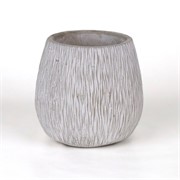Cement posuda okrugla d14,5xh14cm siva/bijela
