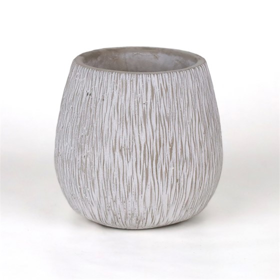 Cement posuda okrugla d14,5xh14cm siva/bijela